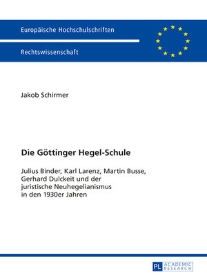 cover image of Die Goettinger Hegel-Schule